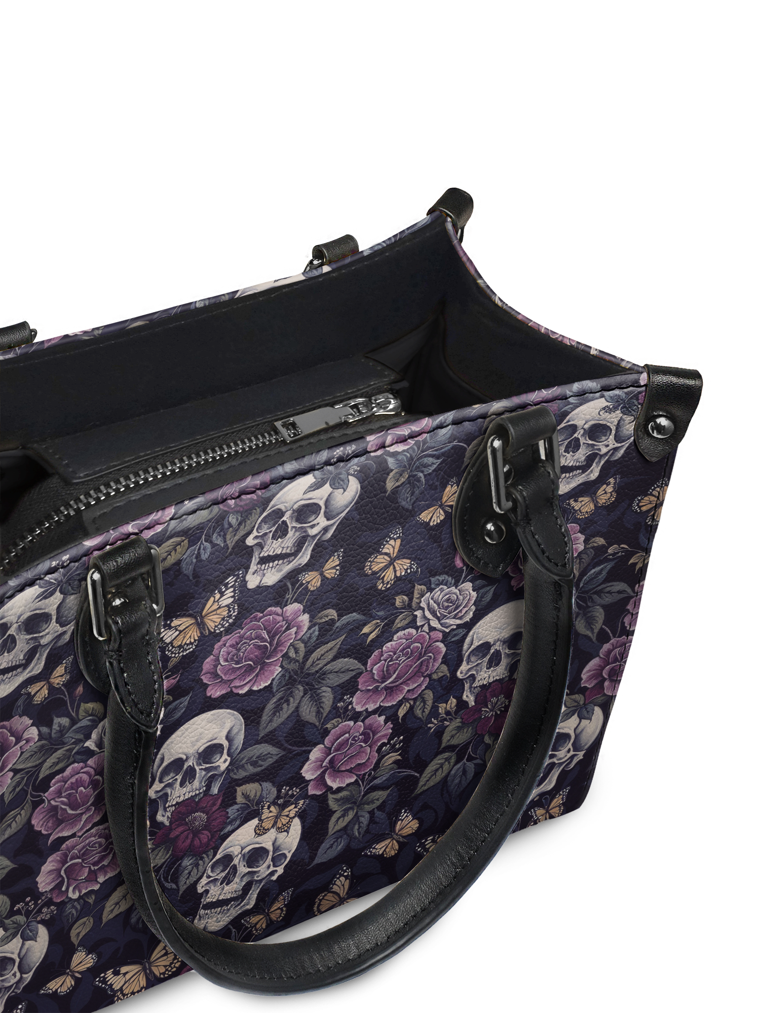 "Noctaflora" - Black Interior - Small Leather Handbag