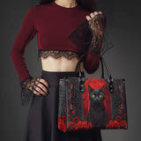 "Nyxrose" - Black Interior - Leather Handbag Matching SANTA Combo