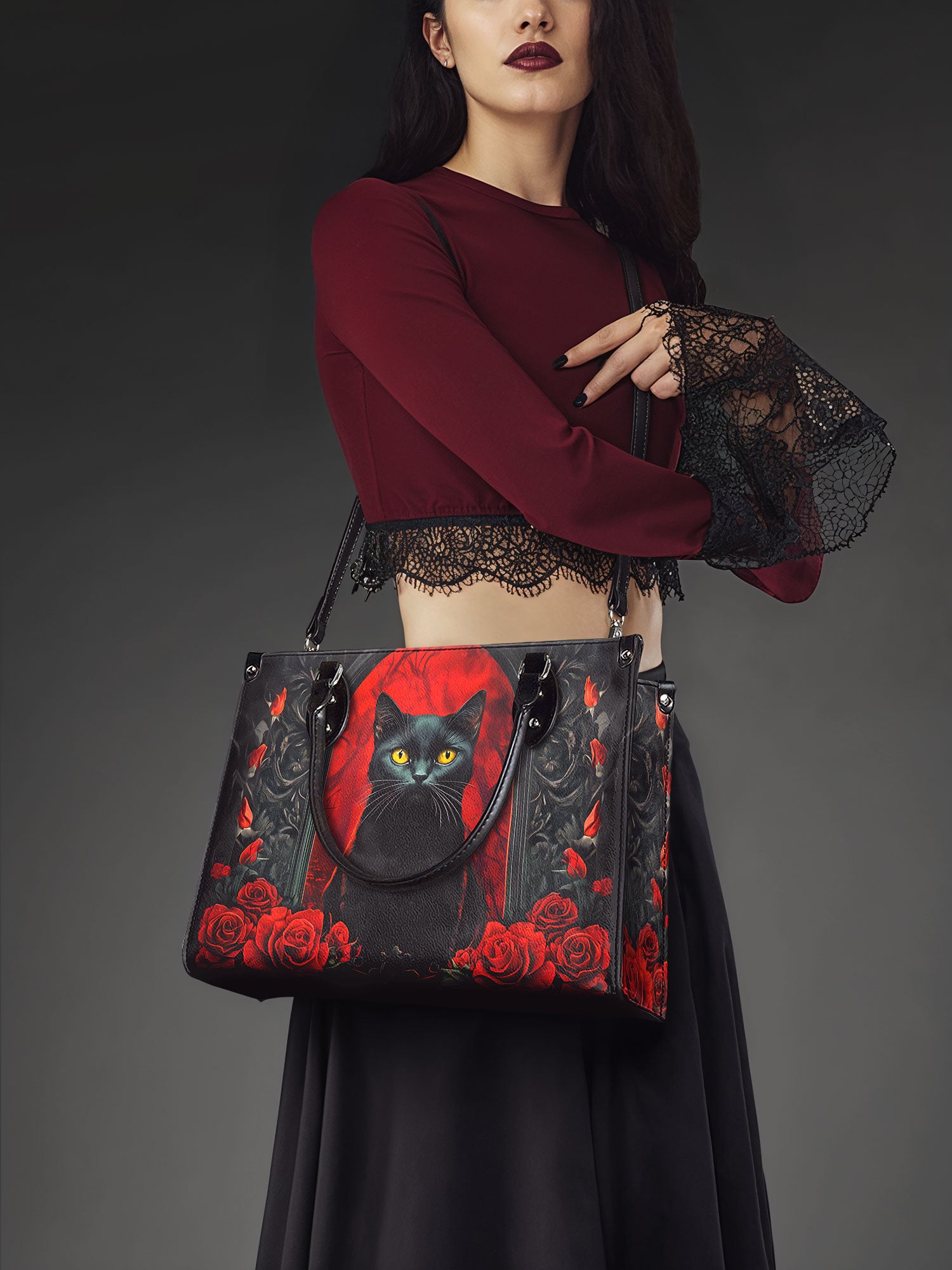 "Nyxrose" - Black Interior - Leather Handbag