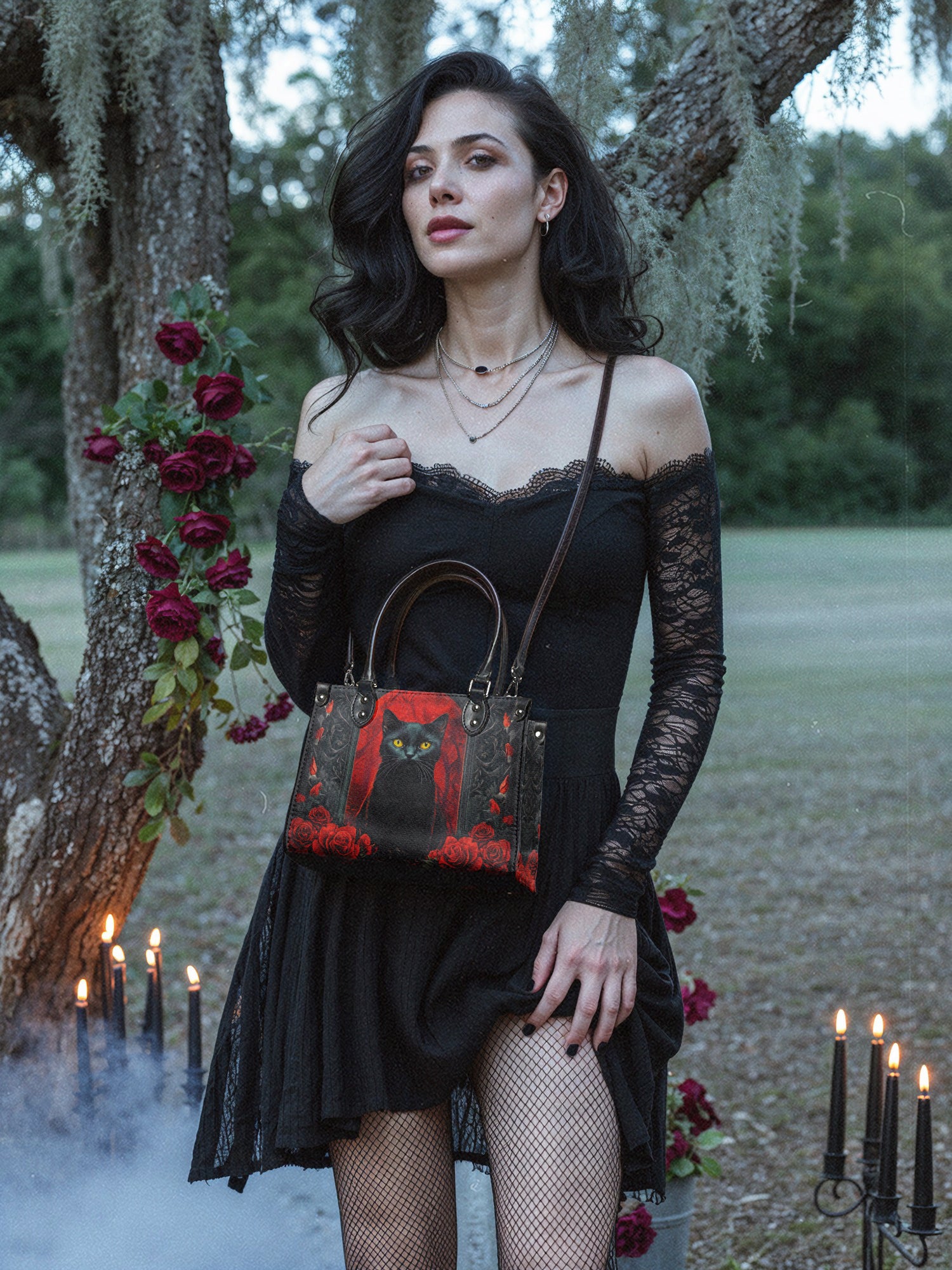 "Nyxrose" - Black Interior - Small Leather Handbag