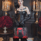 "Nyxrose" - Black Interior - Leather Handbag Matching SANTA Combo
