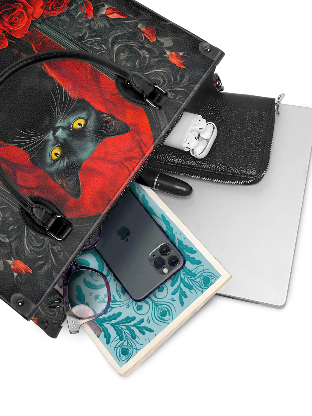 "Nyxrose" - Black Interior - Leather Handbag
