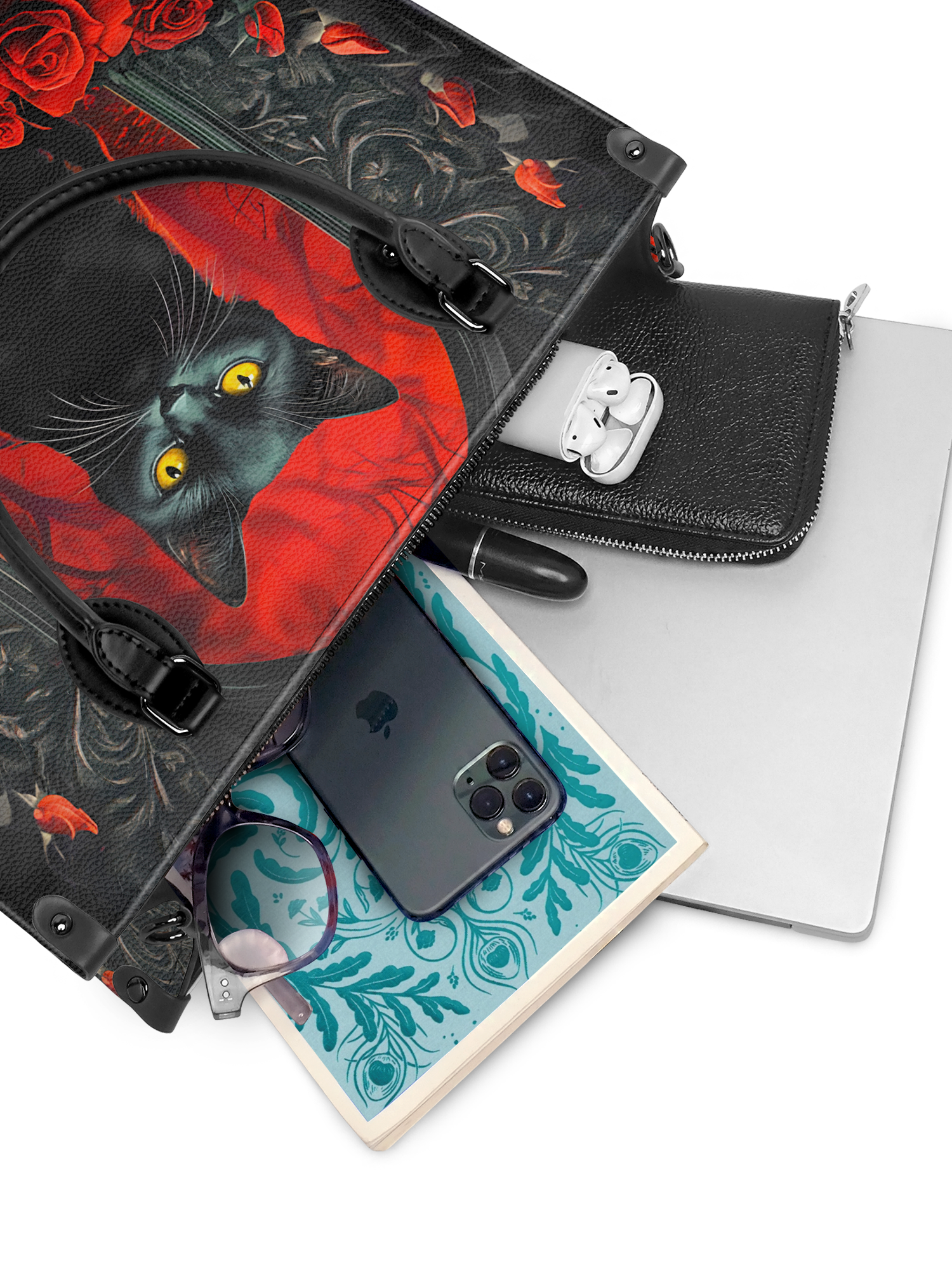 "Nyxrose" - Black Interior - Leather Handbag