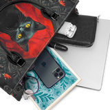 "Nyxrose" - Black Interior - Leather Handbag Matching SANTA Combo