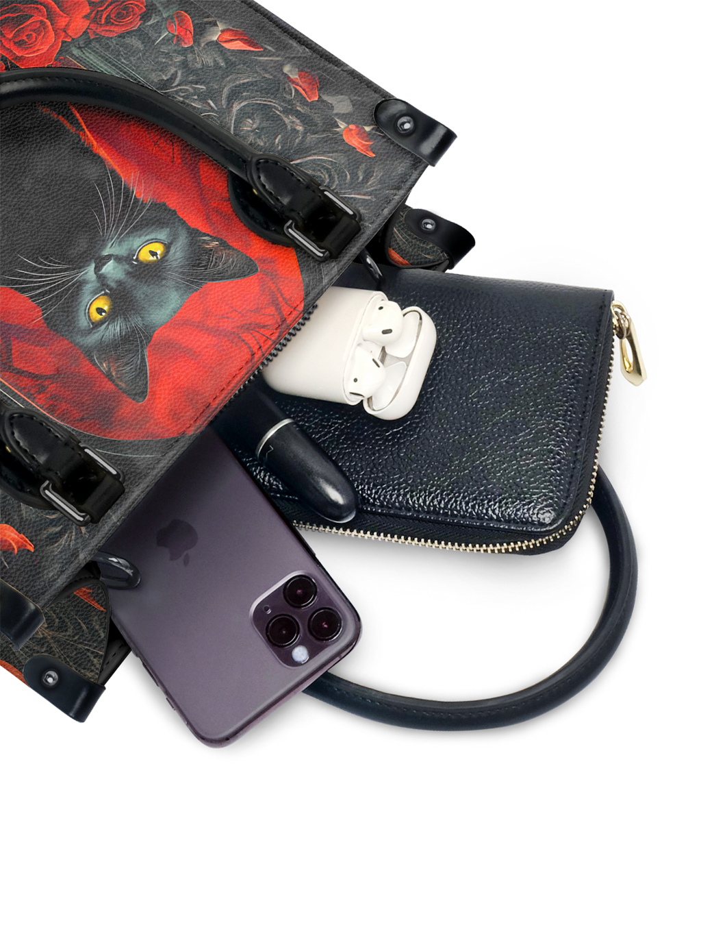 "Nyxrose" - Black Interior - Small Leather Handbag