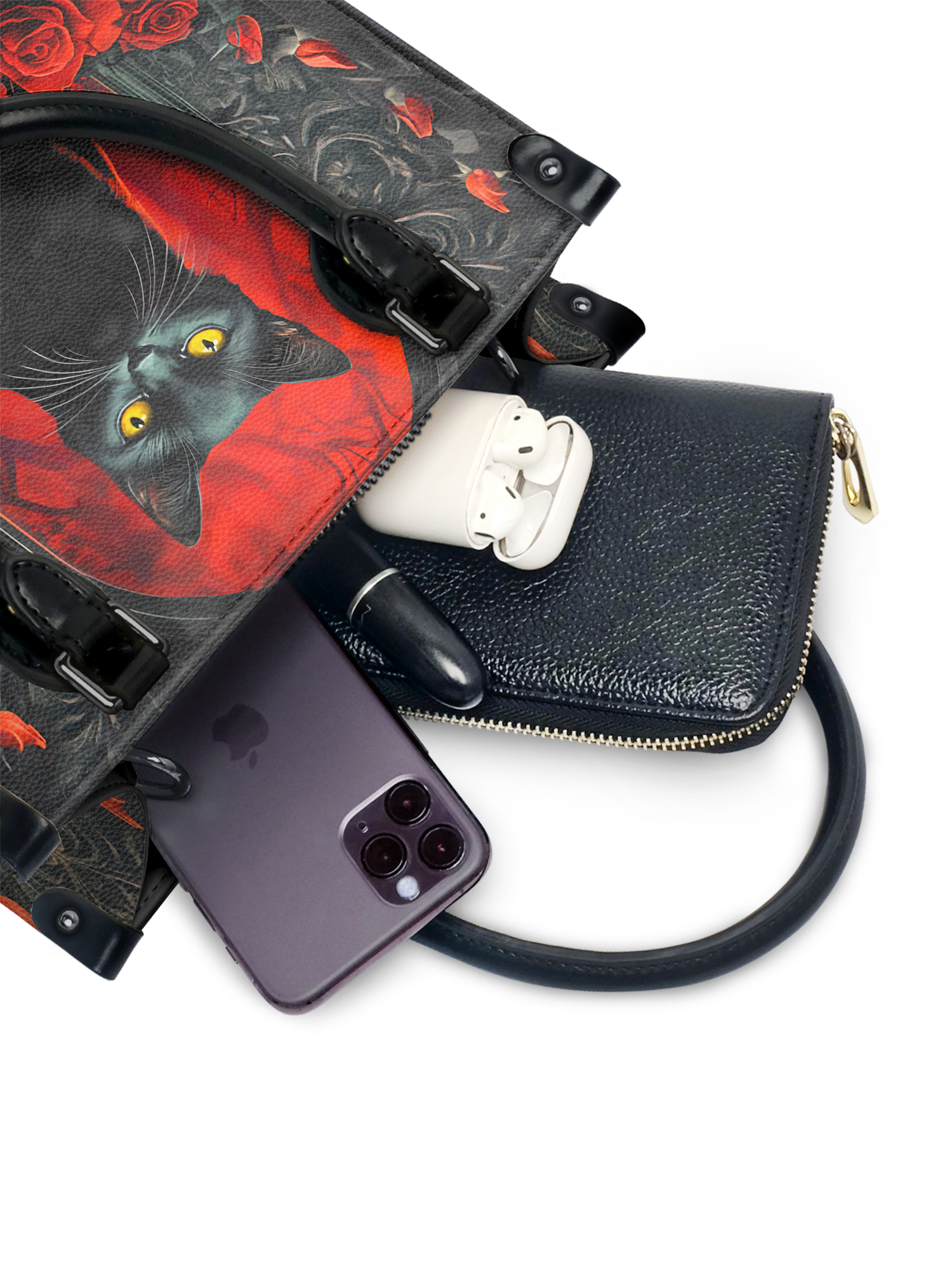"Nyxrose" - Black Interior - Small Leather Handbag