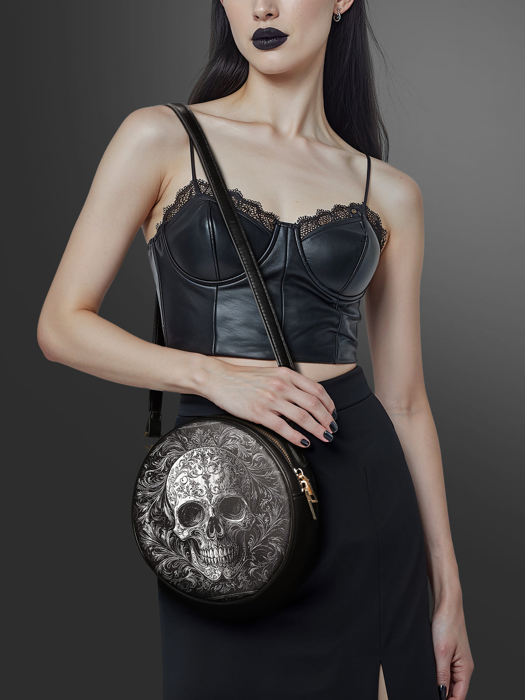 "Obscuria" Circle Crossbody Bag