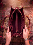 "Phantom Goddess" Applique Leather Handbag