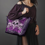 "Bloodrose" Poison Plum Leather Tote Bag Matching SANTA Combo