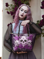 "Bloodrose" Poison Plum Leather Tote Bag