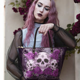 "Bloodrose" Poison Plum Leather Tote Bag Matching SANTA Combo