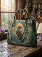 "Ravenweb" Applique Leather Handbag