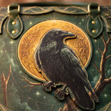 "Ravenweb" Applique Leather Handbag Pre-order