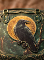 "Ravenweb" Applique Leather Handbag