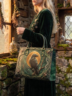 "Ravenweb" Applique Leather Handbag