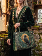 "Ravenweb" Applique Leather Handbag