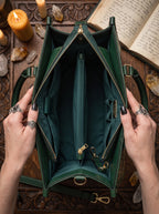 "Ravenweb" Applique Leather Handbag