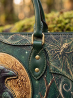 "Ravenweb" Applique Leather Handbag