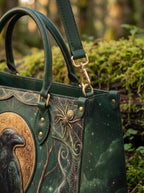 "Ravenweb" Applique Leather Handbag