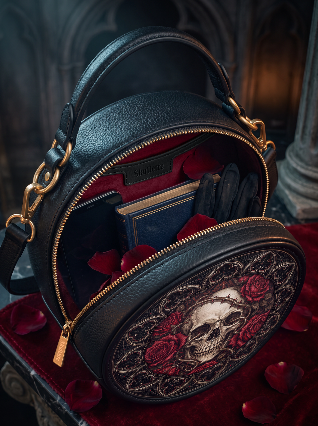 “Rosamort” Applique Circle Crossbody Bag