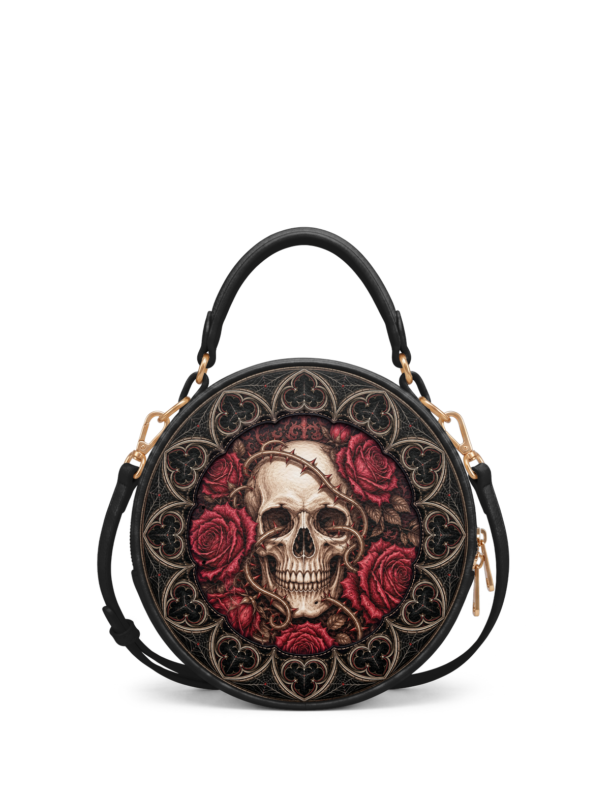 “Rosamort” Applique Circle Crossbody Bag