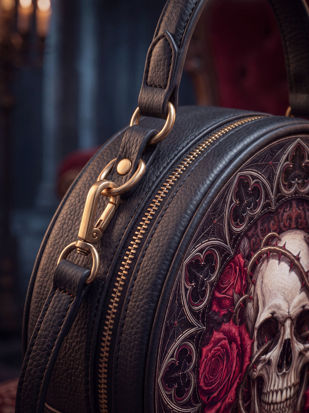 “Rosamort” Applique Circle Crossbody Bag