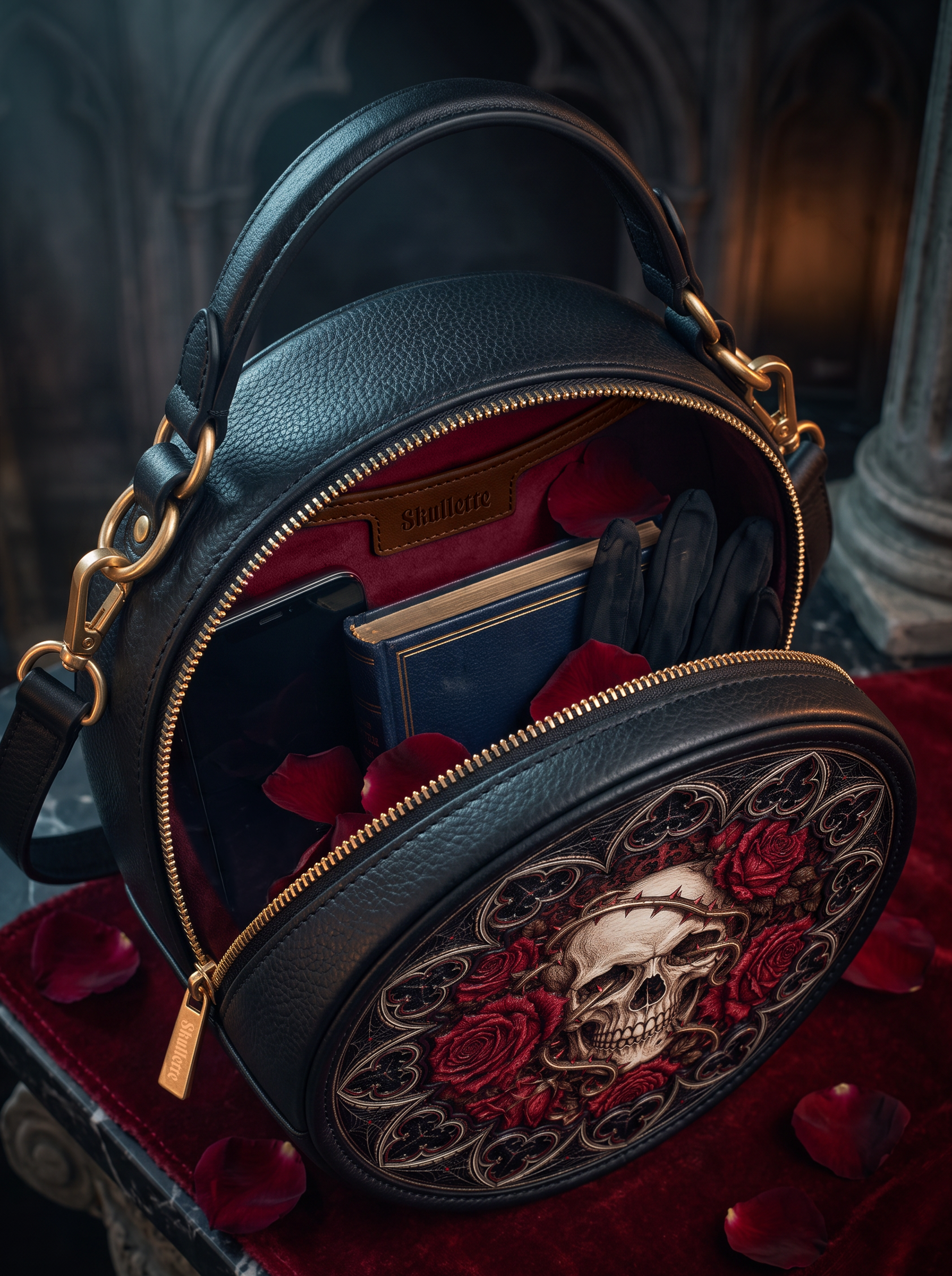 “Rosamort” Applique Circle Crossbody Bag