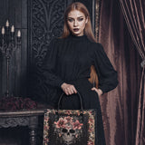 "Roselace" - Black Interior - Leather Handbag Matching SANTA Combo