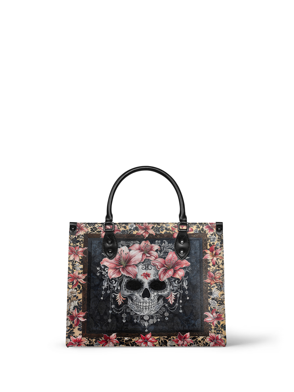 "Roselace" - Black Interior - Leather Handbag
