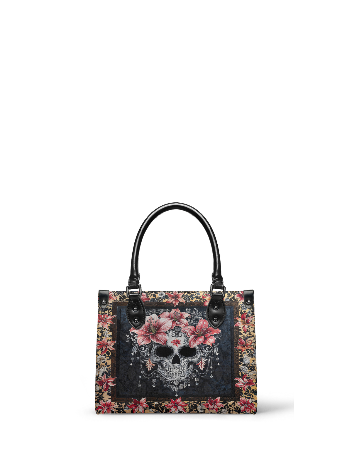 "Roselace" - Black Interior - Small Leather Handbag SPOOKY DEAL