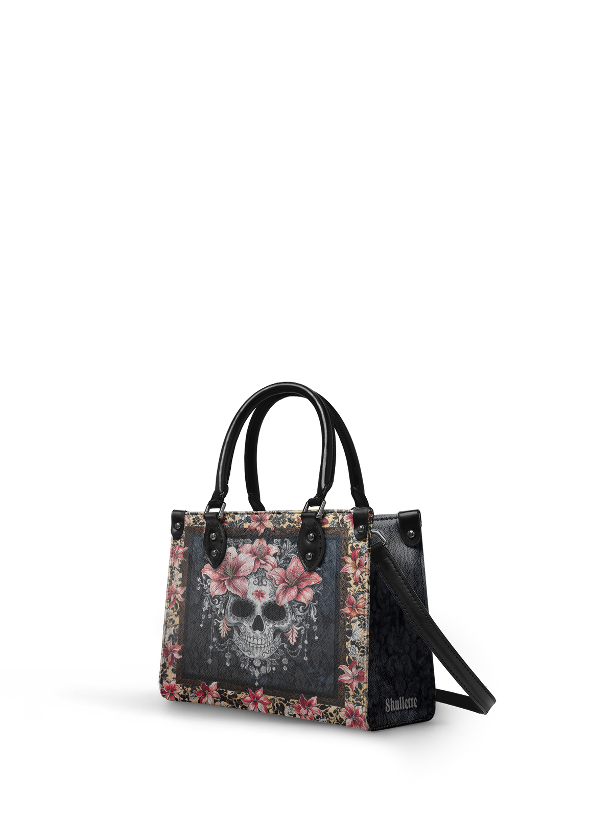 "Roselace" - Black Interior - Small Leather Handbag SPOOKY DEAL