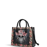"Roselace" - Black Interior - Leather Handbag Matching SANTA Combo