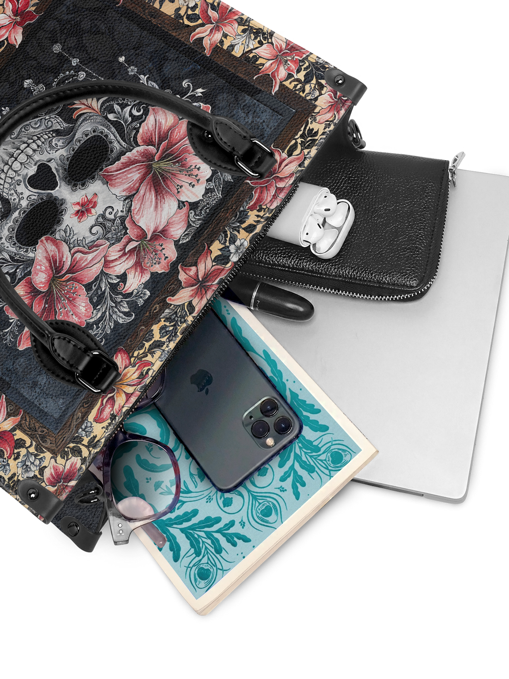 "Roselace" - Black Interior - Leather Handbag