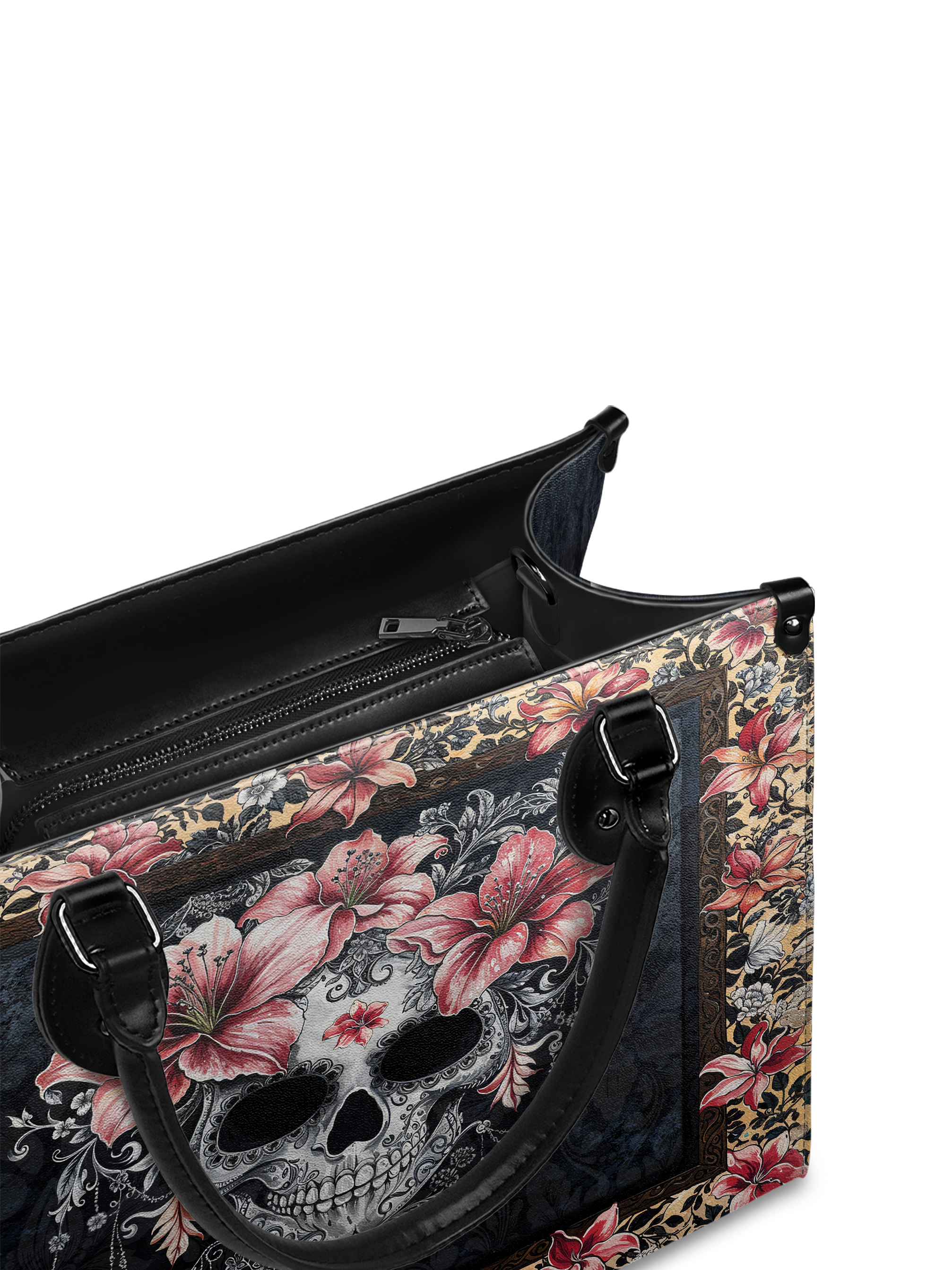 "Roselace" - Black Interior - Leather Handbag