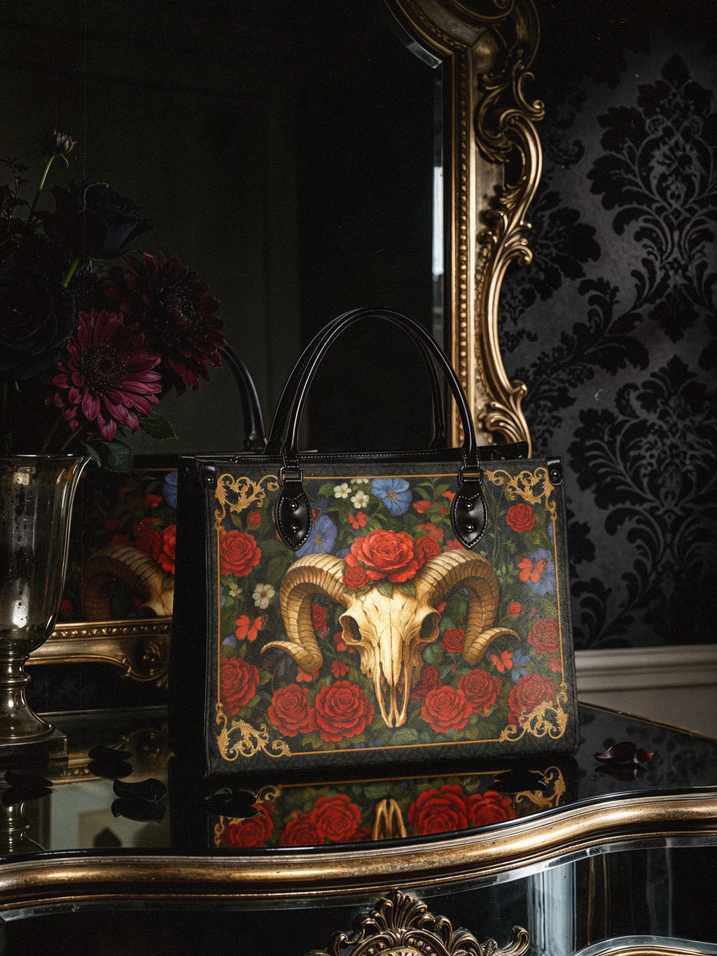 "Rosethorn" - Black Interior - Leather Handbag