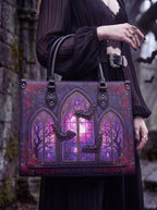 "Rosewindow" Applique Leather Handbag