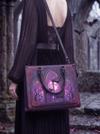 "Rosewindow" Applique Leather Handbag