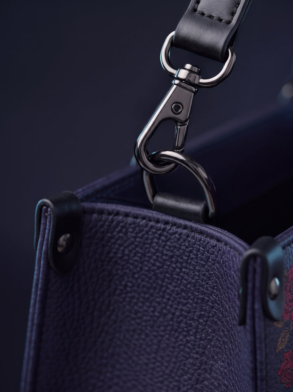 "Rosewindow" Applique Leather Handbag