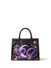 "Serpelune" Applique Leather Handbag