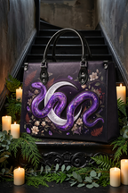 "Serpelune" Applique Leather Handbag