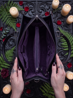 "Serpelune" Applique Leather Handbag