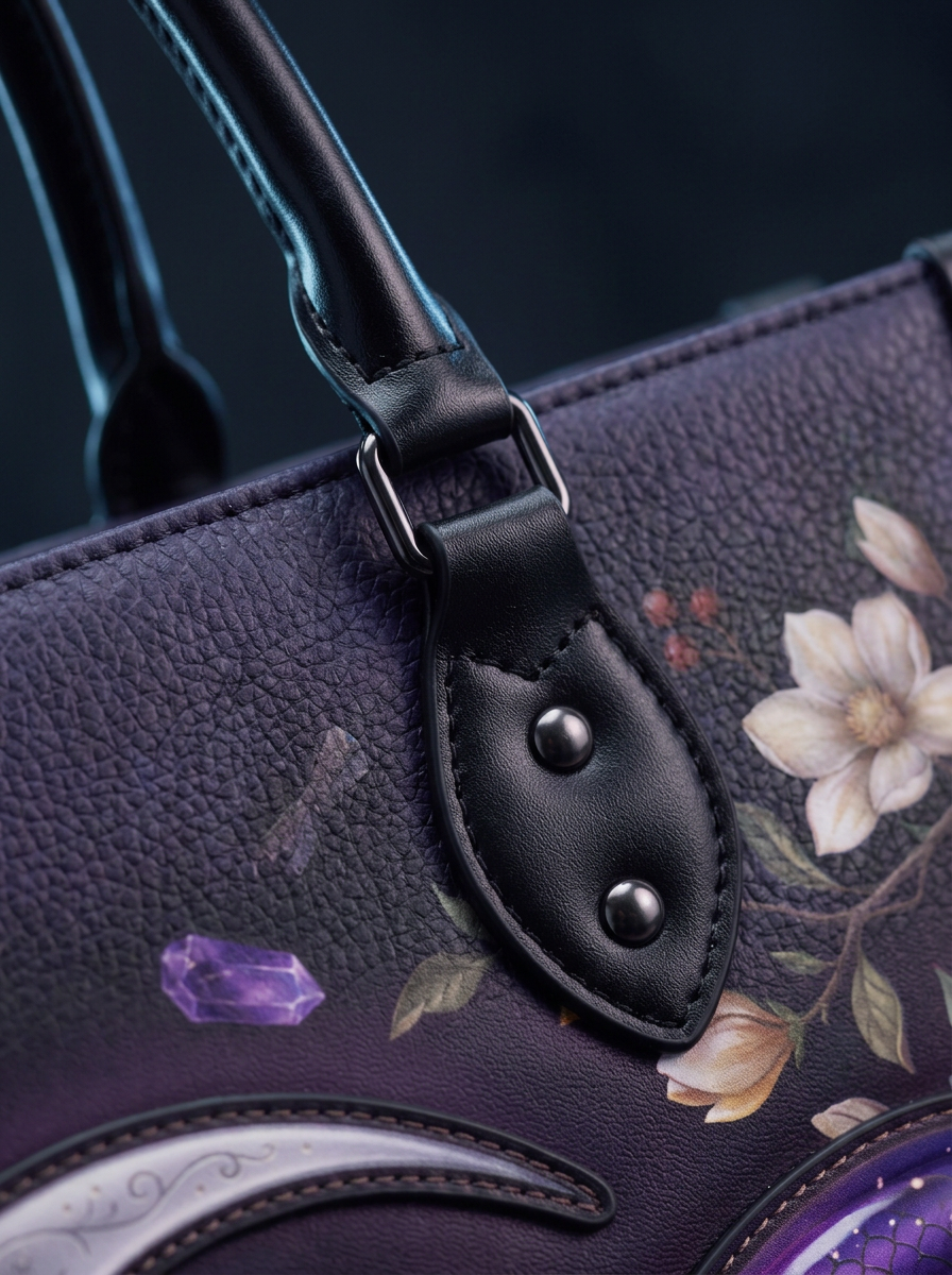 "Serpelune" Applique Leather Handbag