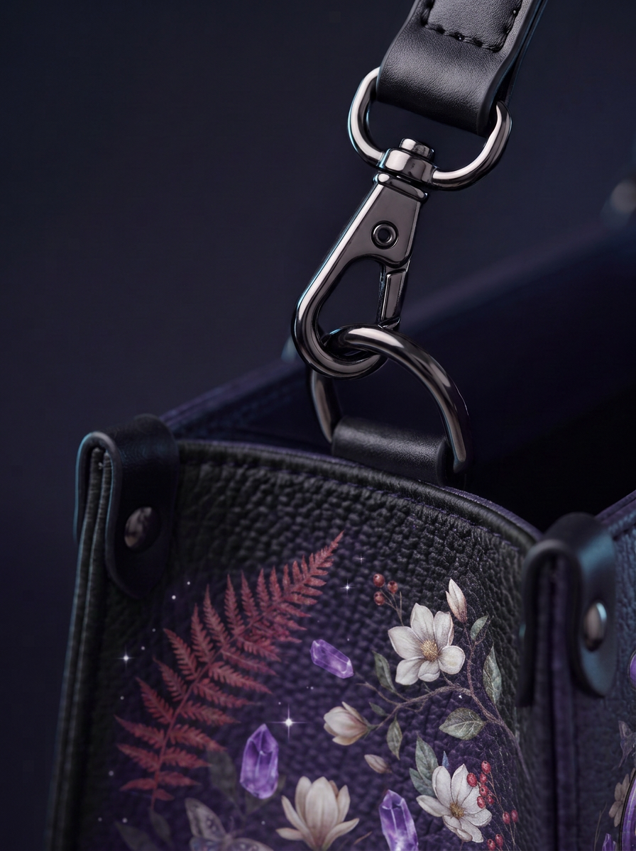 "Serpelune" Applique Leather Handbag