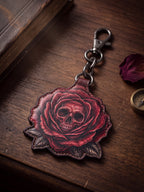 "Skullbloom" Leather Bag Charm