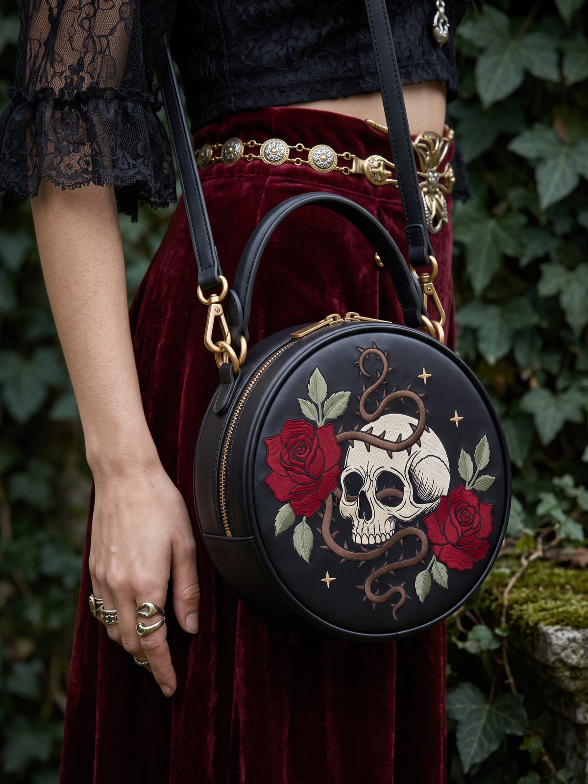 "Thornskull" Crewel Circle Bag