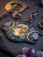 "Trilune" Leather Bag Charm