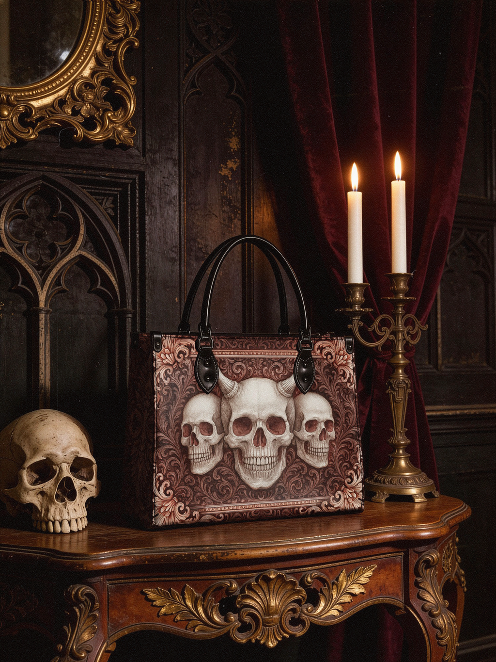 "Triskelion" - Black Interior - Leather Handbag