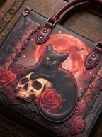 "Vampirosa" Applique Leather Handbag