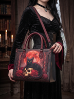 "Vampirosa" Applique Leather Handbag