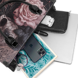 "Venomina" - Black Interior - Leather Handbag Matching SANTA Combo